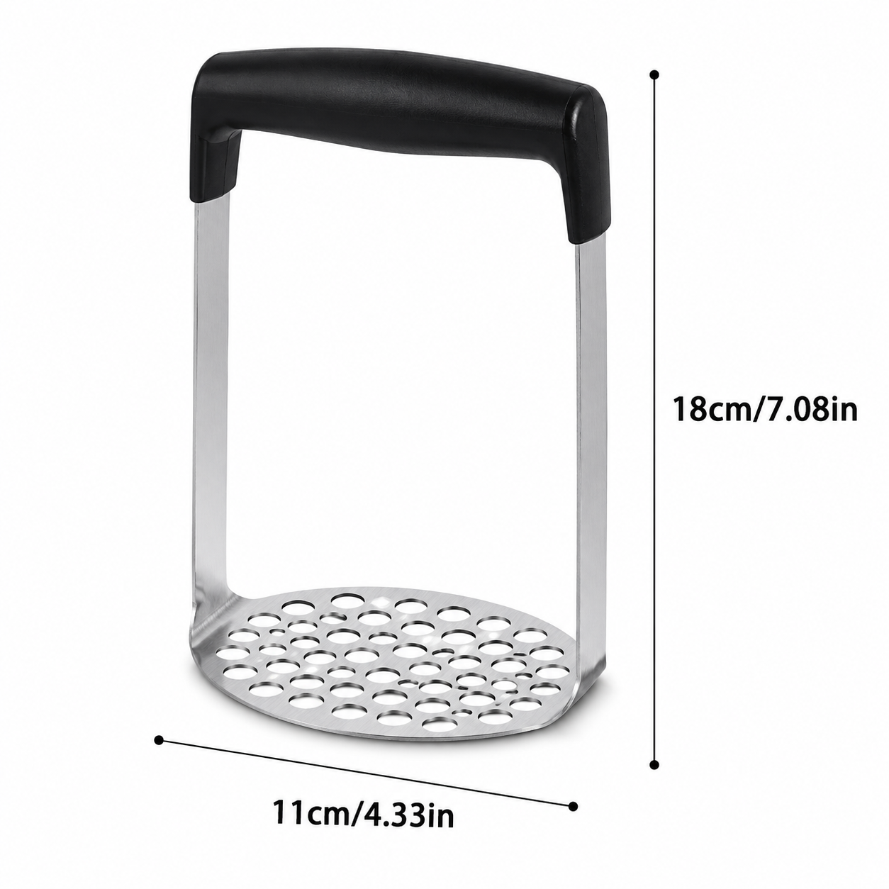 Stainless Steel Potato Masher – Heavy Duty Vegetable & Fruit Puree Kitchen Tool