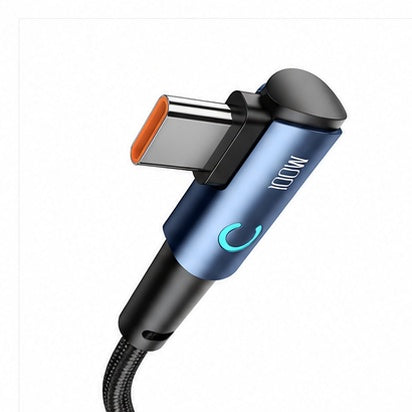 Toocki USB-C to USB-C Cable 100W 90° Right Angle Braided