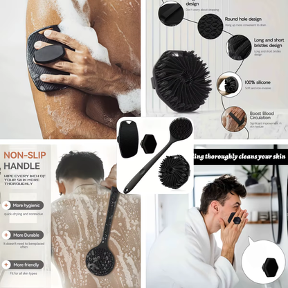 Purease Silicone Body Scrubber – Soft Exfoliating Brush for Face & Shower