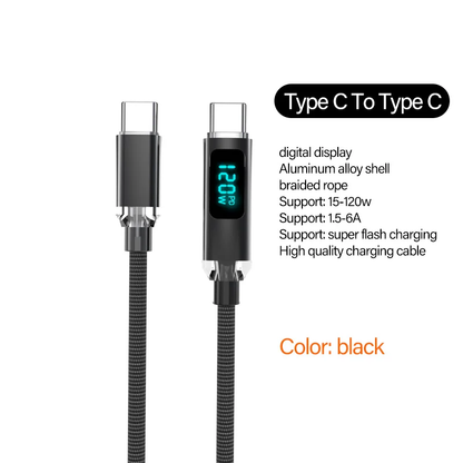 120W USB-C Fast Charging Cable 6A – Purease