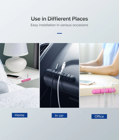 Product usage in different settings including home, car, and office.