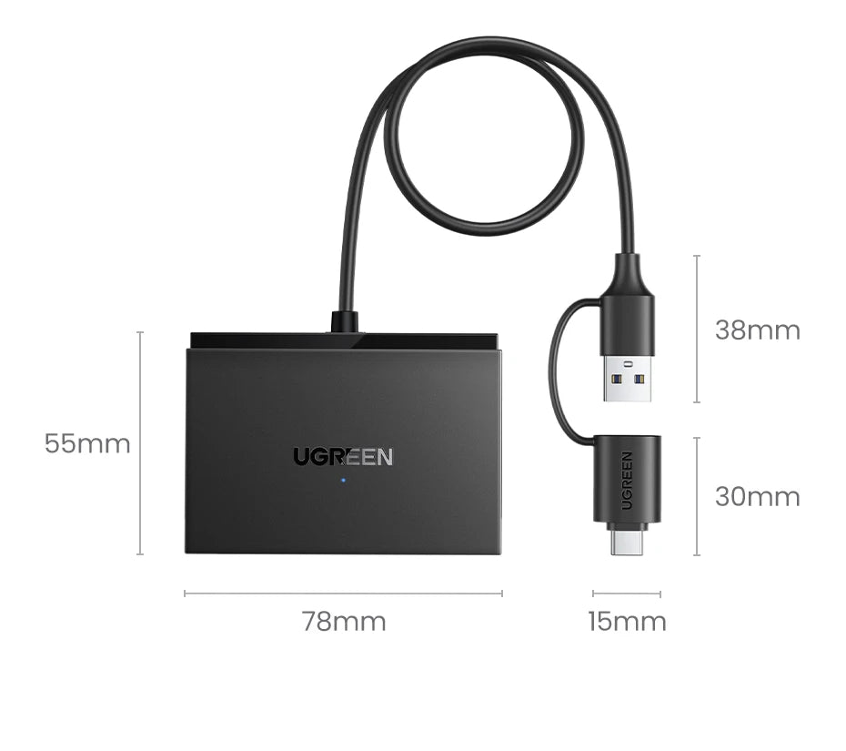 UGREEN Card Reader | 4-in-1 USB 3.0 | SD TF USB-A USB-C