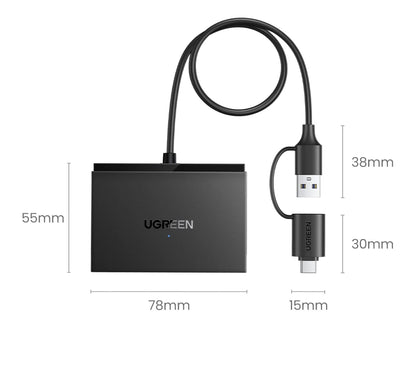 UGREEN Card Reader | 4-in-1 USB 3.0 | SD TF USB-A USB-C