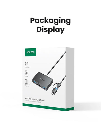 UGREEN Card Reader | 4-in-1 USB 3.0 | SD TF USB-A USB-C