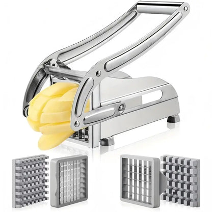 4-in-1 Stainless Steel Potato Cutter French Fry Slicer Chips Dicer Chopper Tool
