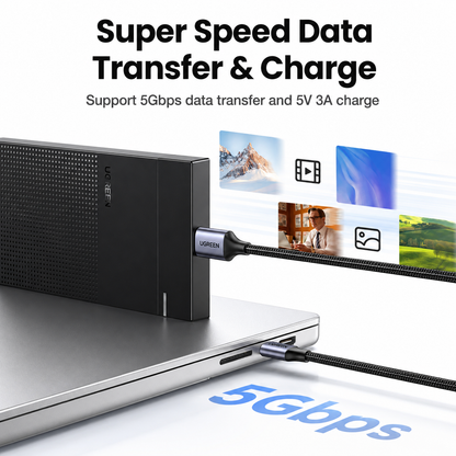 UGREEN USB-C to Micro-B 3.0 Cable 5Gbps 3A – For HDD, SSD & MacBook