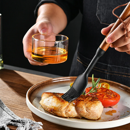 Purease Silicone Kitchen Utensil Set – Wooden Handle Non-Stick Cookware