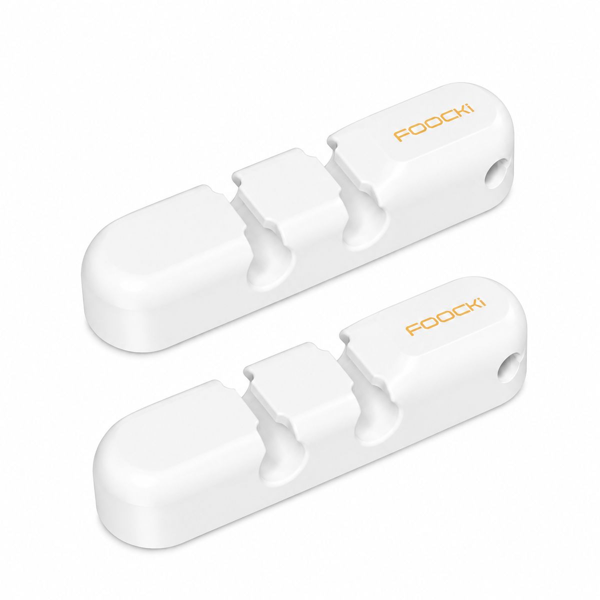 Two white plastic toothbrush handles with orange FOOCK1 branding, shown on a clean white background.
