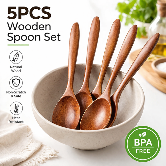 5-Piece Small Wooden Spoon Set – BPA Free | Purease