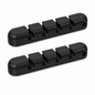 Two black metal guitar tailpiece covers shown on a plain white background.