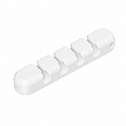 A white plastic multi-peg tool holder or organizer with four rectangular slots, shown on a clean white background.