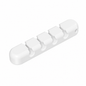 A white plastic multi-peg tool holder or organizer with four rectangular slots, shown on a clean white background.