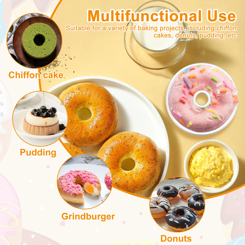 6PCS Nonstick Pound Cake Pan Tube Cake Mould Stackable Chiffon Baking Mold Set