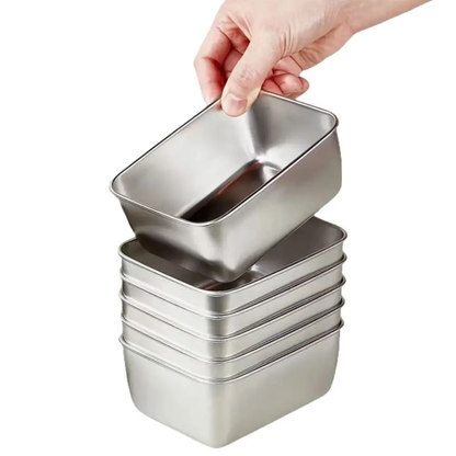 1 - 6PCS Stainless Steel Food Containers Leakproof Stackable Lunch Box Set