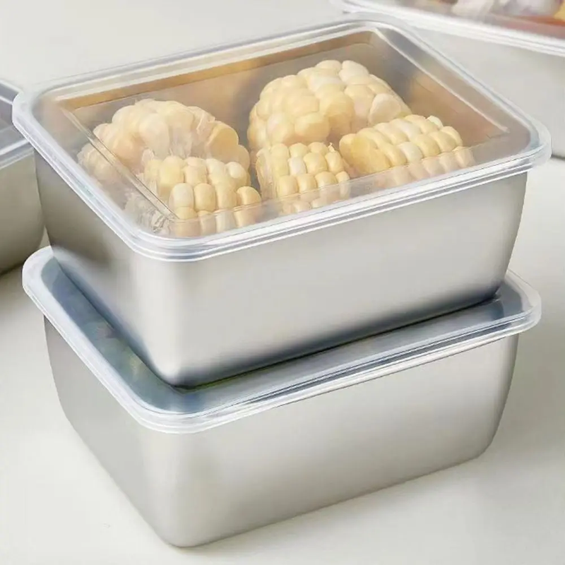 1 - 6PCS Stainless Steel Food Containers Leakproof Stackable Lunch Box Set