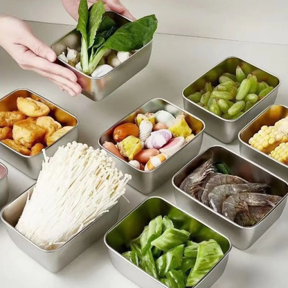 1 - 6PCS Stainless Steel Food Containers Leakproof Stackable Lunch Box Set