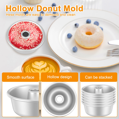 6PCS Nonstick Pound Cake Pan Tube Cake Mould Stackable Chiffon Baking Mold Set
