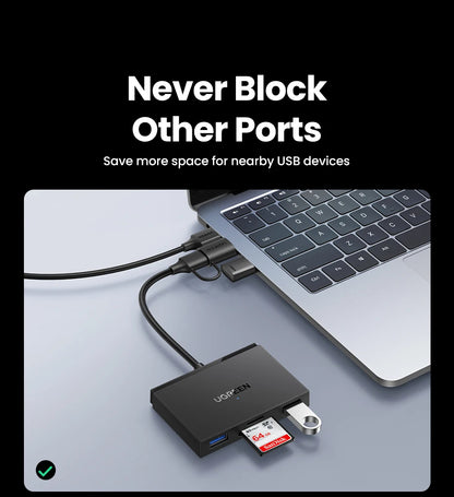 UGREEN Card Reader | 4-in-1 USB 3.0 | SD TF USB-A USB-C