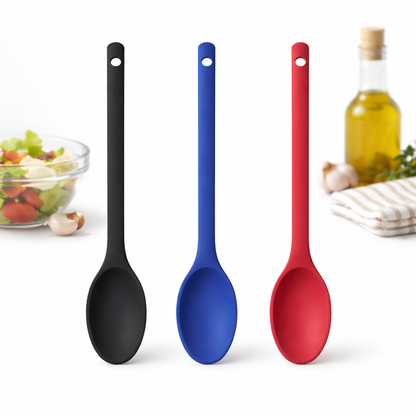 Purease 30cm Silicone Nonstick Cooking Spoon – Long Handle Kitchen Utensil