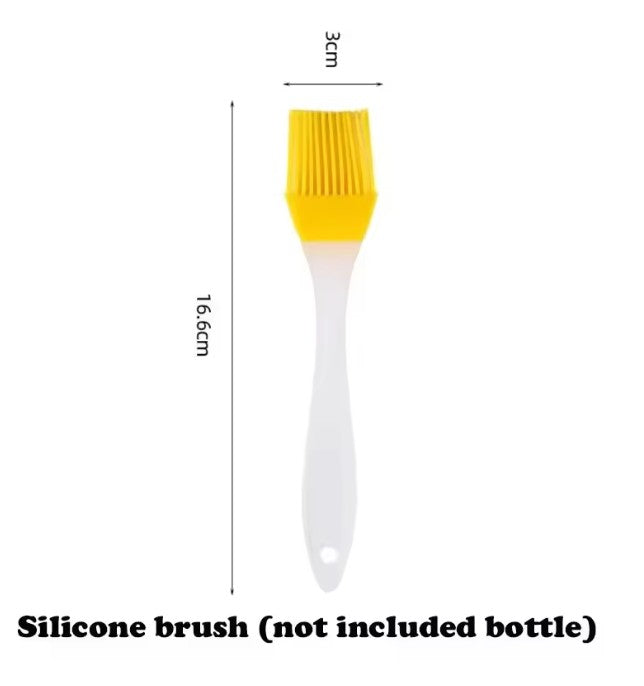 Silicone brush with dimensions on a white background