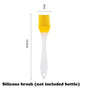 Silicone brush with dimensions on a white background
