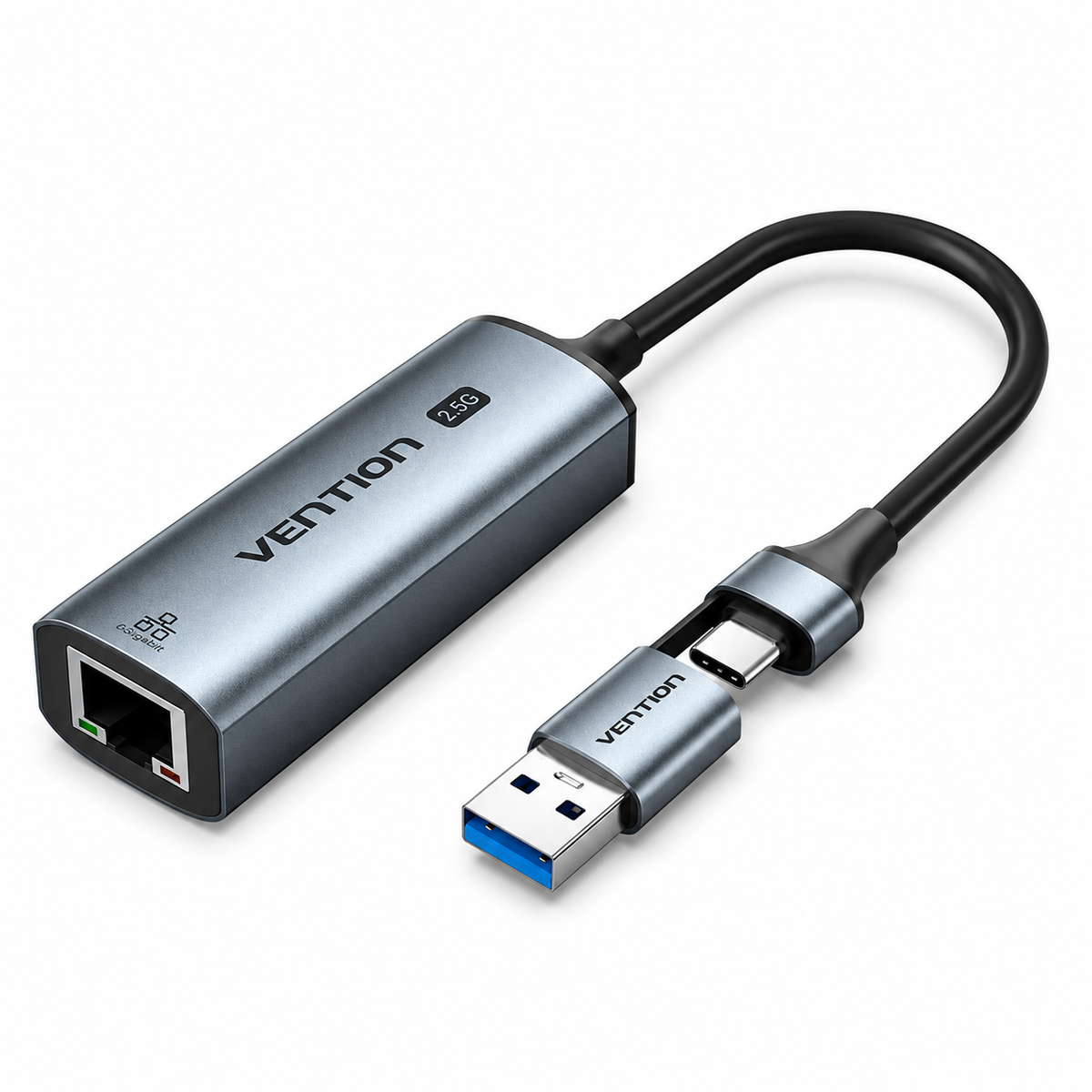 Vention 2.5G USB-C and USB-A to RJ45 Ethernet Adapter 2500Mbps Gigabit LAN