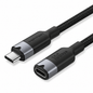 Black and silver USB-C to USB-C cable with braided black cord, showing both connector ends with 'Vention' branding and '10Gbps' text on a white background.