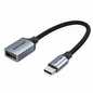 A Vention USB-C to USB-A adapter cable with a silver metal connector, black braided strap, and a USB-C connector on a clean white background.