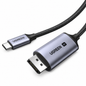 UGREEN 8K HDMI 2.1 to USB-C adapter cable with a braided black design and metallic gray connectors, shown on a clean white background.