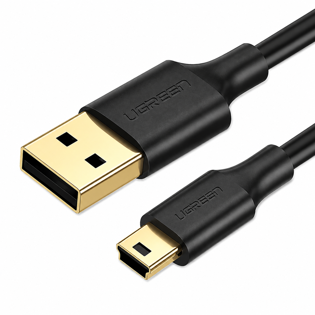 A UGREEN USB-A to USB-C cable with black plastic connectors and gold-plated metal contacts, shown on a clean white background.