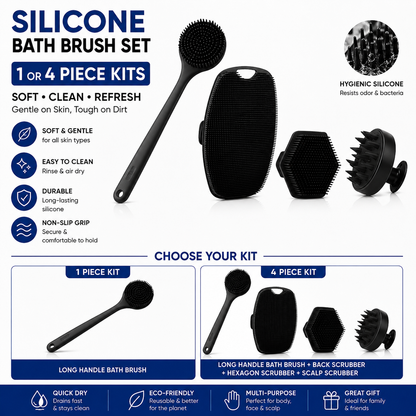 Purease Silicone Body Scrubber – Soft Exfoliating Brush for Face & Shower