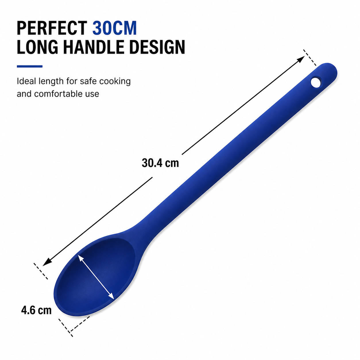 Purease 30cm Silicone Nonstick Cooking Spoon – Long Handle Kitchen Utensil
