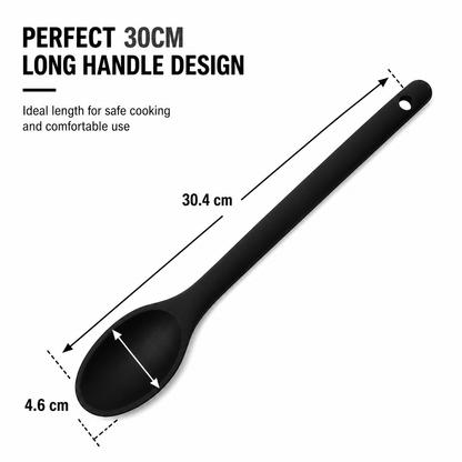 Purease 30cm Silicone Nonstick Cooking Spoon – Long Handle Kitchen Utensil