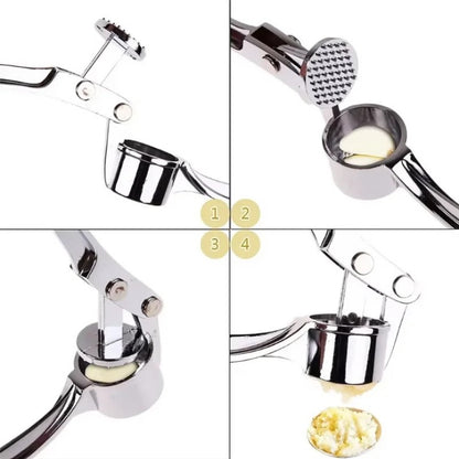 Garlic Press Stainless Steel Crusher Easy Squeeze Heavy Duty Kitchen Tool