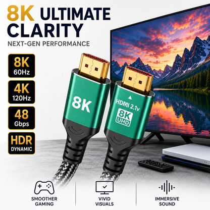 HDMI 2.1 Cable 8K 60Hz 4K 120Hz 48Gbps HDR UHD for TV PC PS5 Xbox 1-3m