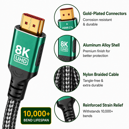 HDMI 2.1 Cable 8K 60Hz 4K 120Hz 48Gbps HDR UHD for TV PC PS5 Xbox 1-3m