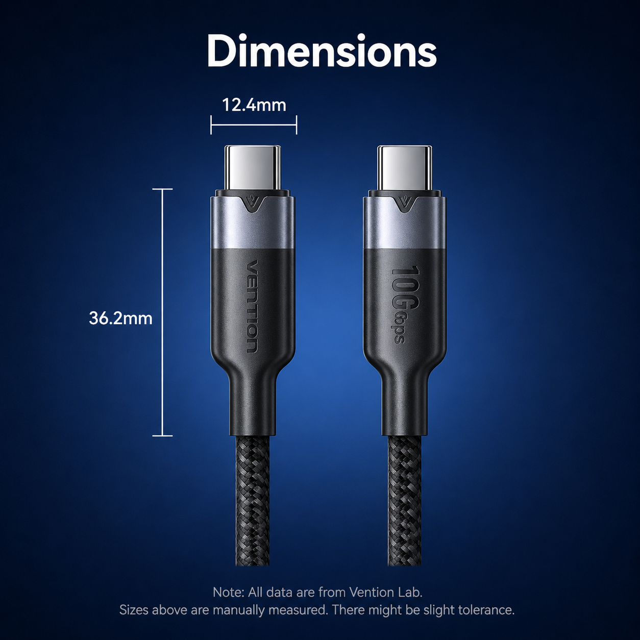 Vention USB-C to USB-C Cable 100W 10Gbps 4K@60Hz Braided Fast Charging