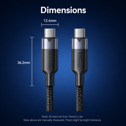 Vention USB-C to USB-C Cable 100W 10Gbps 4K@60Hz Braided Fast Charging