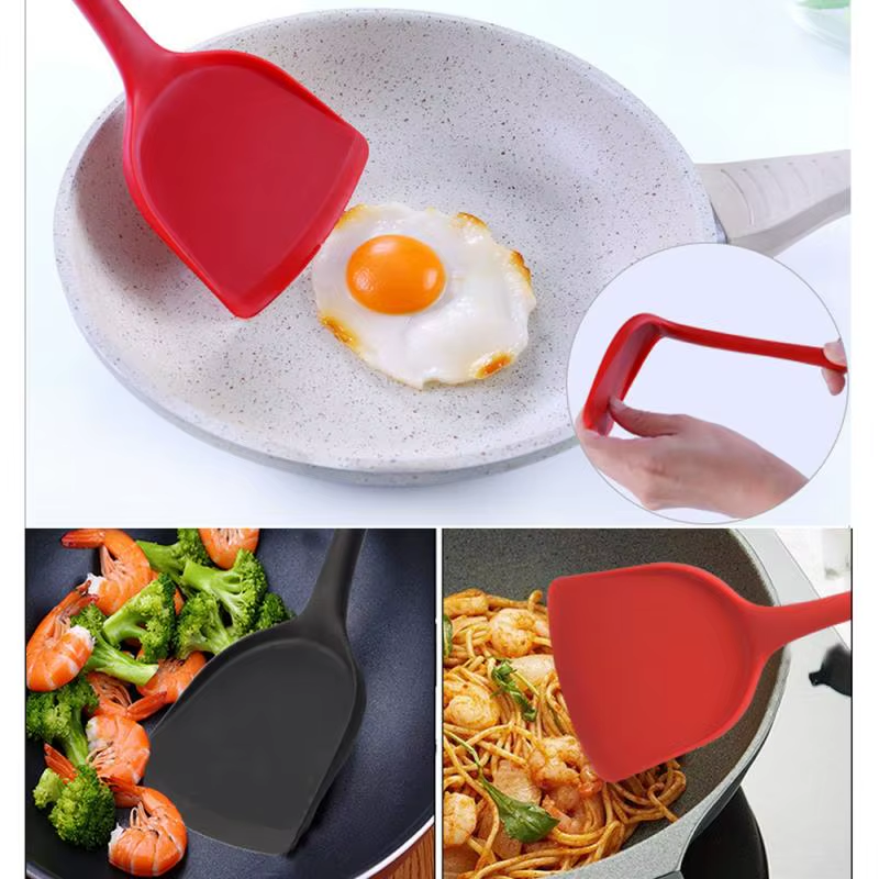 Non-Stick Silicone Spatula Turner – Heat Resistant Kitchen Cooking Utensil