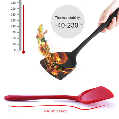 Non-Stick Silicone Spatula Turner – Heat Resistant Kitchen Cooking Utensil