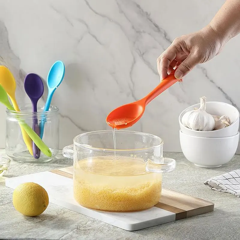 Purease Silicone Cooking Spoon – Long Handle Heat Resistant Kitchen Tool