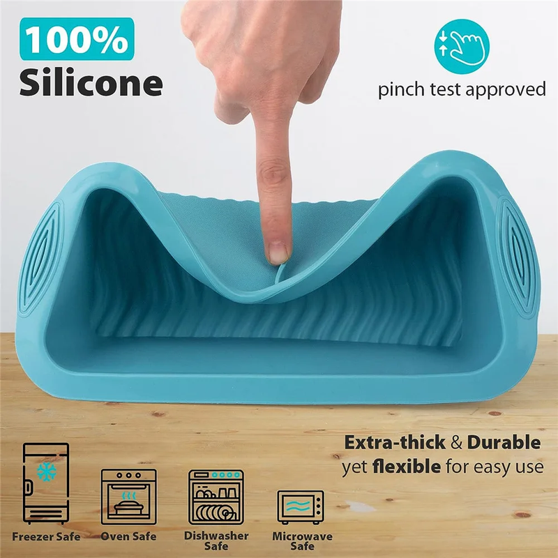 Silicone Loaf Pan Non-Stick Bread Baking Mold Easy Release Cake & Meatloaf Tray