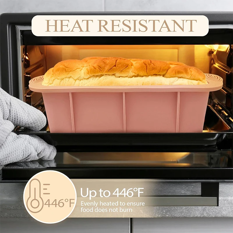 Silicone Loaf Pan Non-Stick Bread Baking Mold Easy Release Cake & Meatloaf Tray