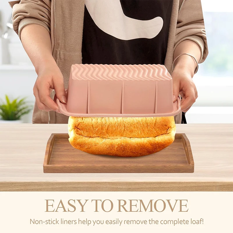 Silicone Loaf Pan Non-Stick Bread Baking Mold Easy Release Cake & Meatloaf Tray