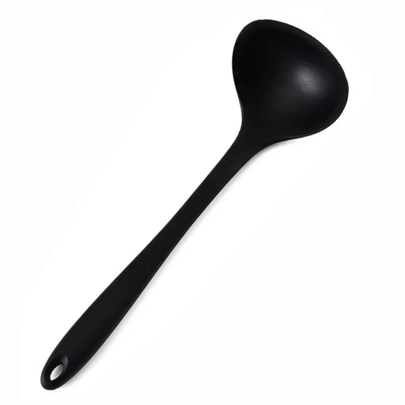 Silicone Soup Ladle Heat Resistant Non Stick Long Handle Kitchen Cooking Spoon