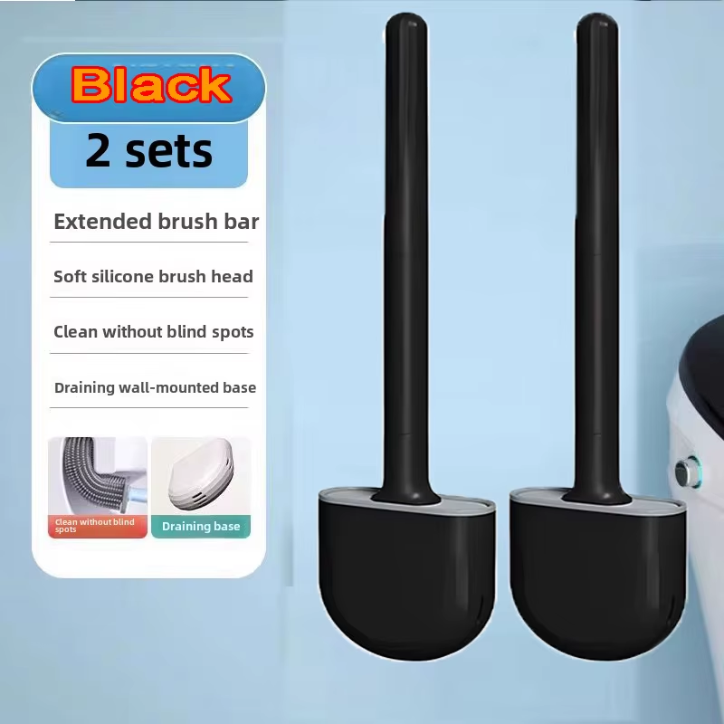 Silicone Toilet Brush Set with Wall Mount Holder | Flexible Head | Purease