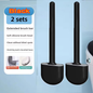 Silicone Toilet Brush Set with Wall Mount Holder | Flexible Head | Purease
