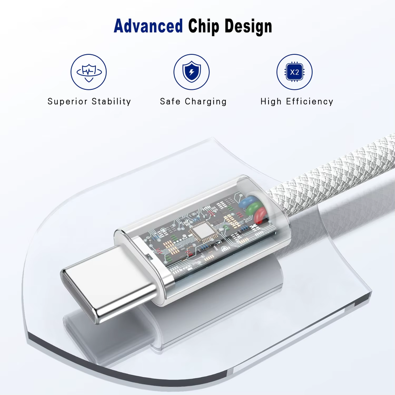 USB-C to USB-C Cable 60W PD Fast Charging – 1m & 2m | iPhone 16/15, Samsung, iPad