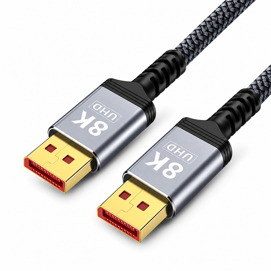 DisplayPort 1.4 Cable 8K 60Hz 4K 165Hz Braided DP to DP Gold Plated 1M-5M