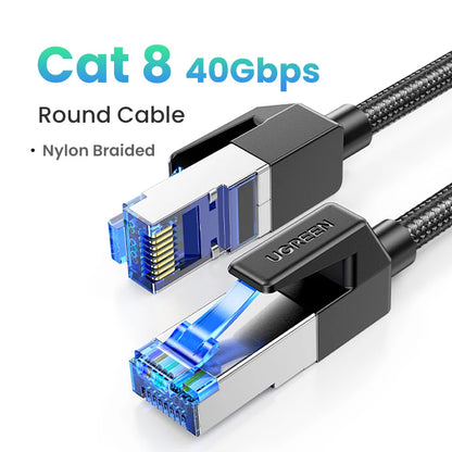 Cat 8 40Gbps round cable with Ugreen branding on a white background